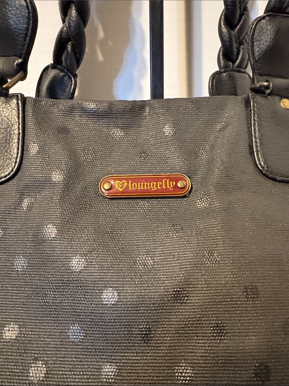 Vintage Loungefly Black Tote Cream Embroidered Sugar Skull and Matching Wallet - Picture 4 of 8